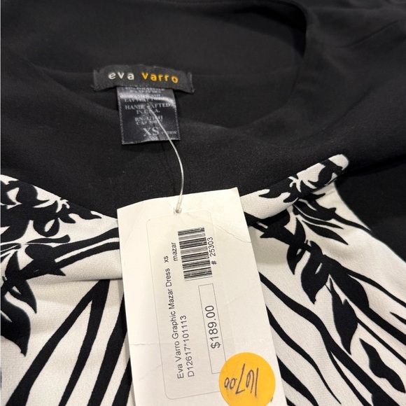 Eva Varro Black and White Halter Sheath Midi Dress - Picture 3 of 3